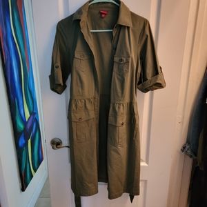 Short Sleeve military style long dress (or coat)